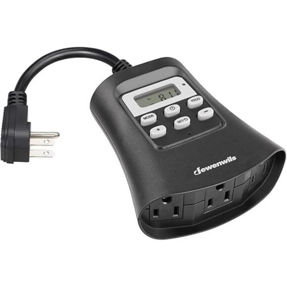 Outdoor Digital Timer for Lights,7Day Programmable Plug in Timer with 3 Grounded - Picture 7 of 7